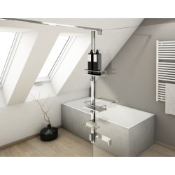 Smart opbevaring til brusevg m. hylder - Sort, Hvid eller Krom