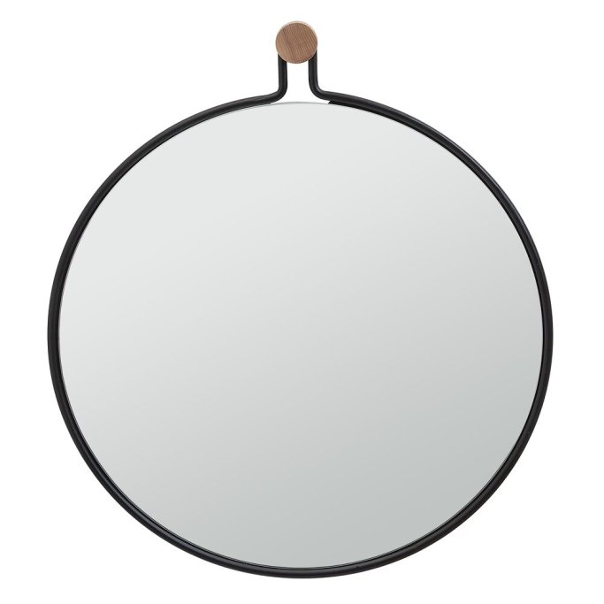 SEM Rundt 45 cm spejl med sort ramme