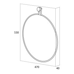 SEM Rundt 45 cm spejl med sort ramme
