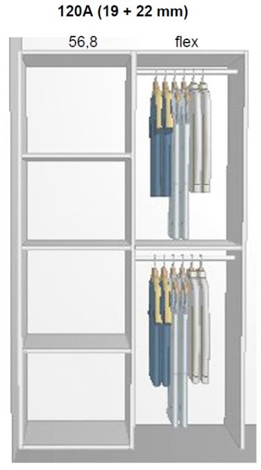 Garderobe indretning - max 120 cm