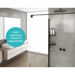 Lux 8 mm brusevg - Sort - Klart Glas - Nanobehandlet - OUTLET