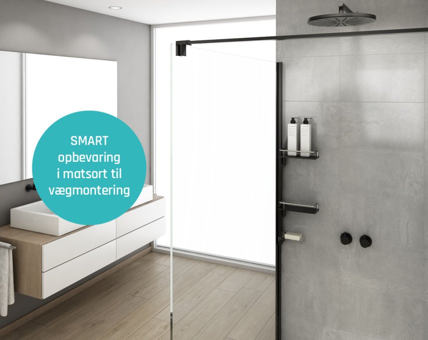 Lux 8 mm brusevg - Sort - Klart Glas - Nanobehandlet - OUTLET