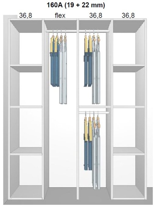 Garderobe indretning - max 160 cm
