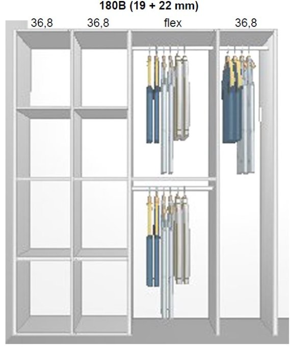 Garderobe indretning - max 180 cm