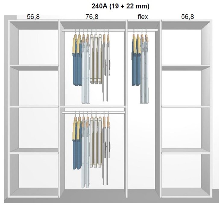 Garderobe indretning - max 240 cm