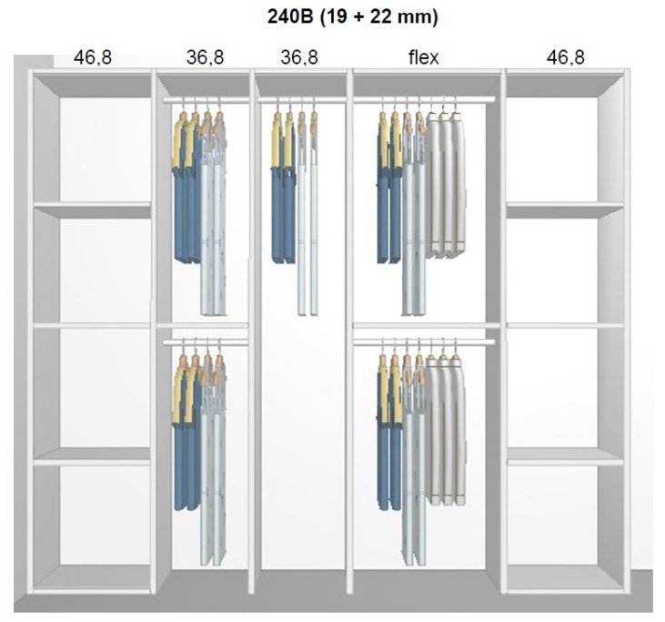 Garderobe indretning - max 240 cm