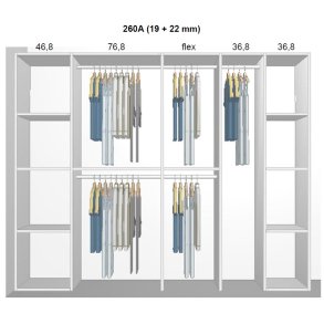 Garderobe indretning - max 260 cm