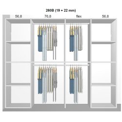 Garderobe indretning - max 260 cm