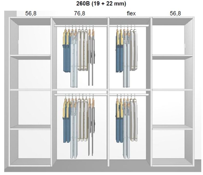 Garderobe indretning - max 260 cm