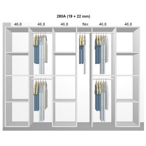 Garderobe indretning - max 280 cm
