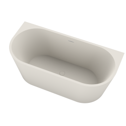 Alexa 170 cm fritstende Back to Wall badekar - Mat Hvid Akryl