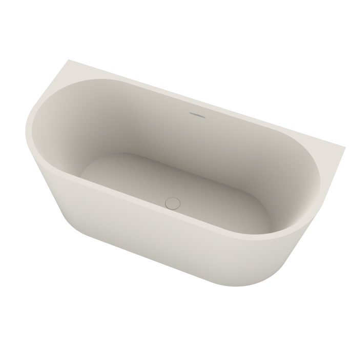 Alexa 170 cm fritstende Back to Wall badekar - Mat Hvid Akryl