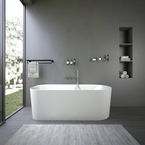 Viva 170 cm fritstende badekar - Mat Hvid Akryl