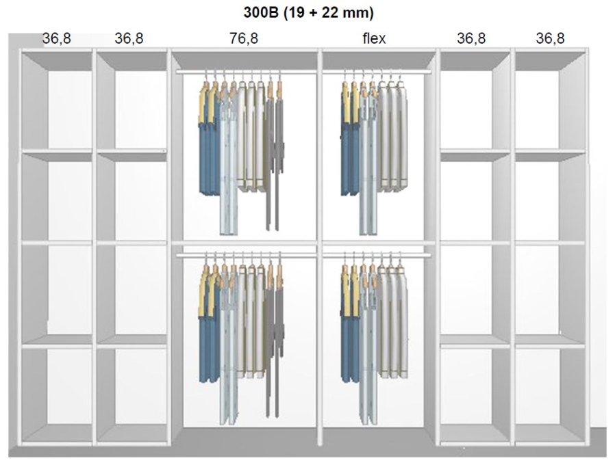 Garderobe indretning - max 300 cm