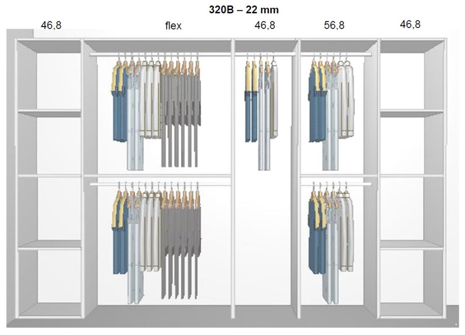 Garderobe indretning - max 320 cm