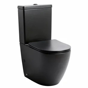 Studio gulvtoilet m. cisterne - Inkl. Slim toiletsæde m. soft close - Mat Sort