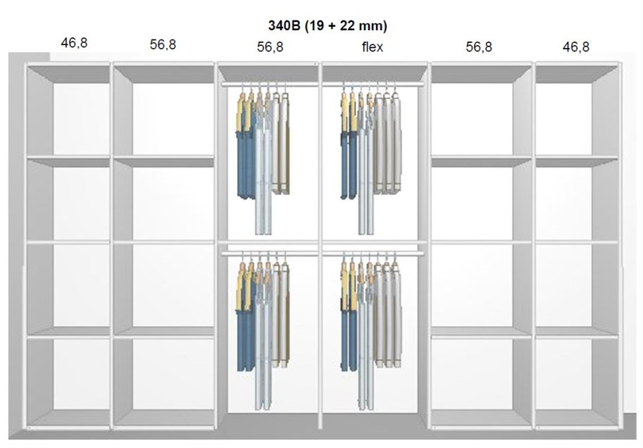 Garderobe indretning - max 340 cm