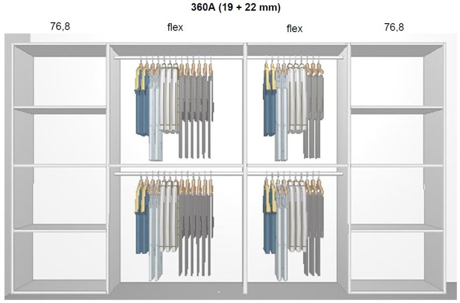 Garderobe indretning - max 360 cm