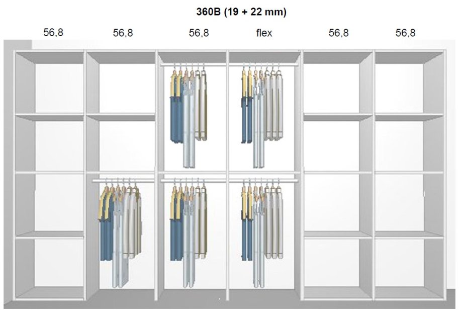Garderobe indretning - max 360 cm