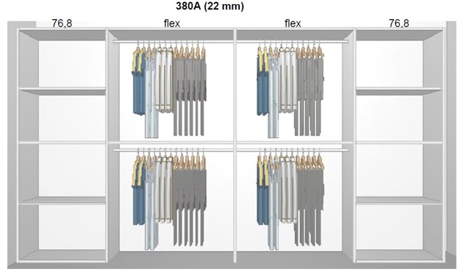 Garderobe indretning - max 380 cm