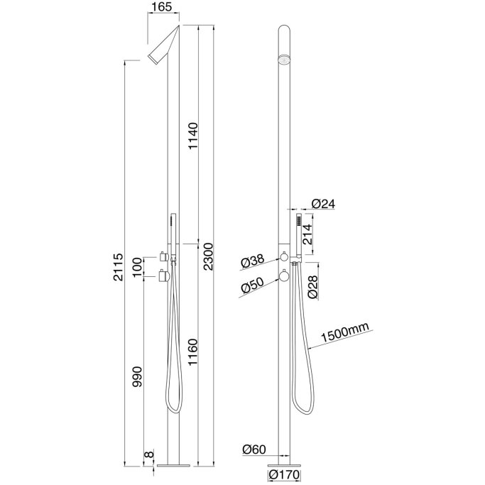 Pure Edge udend�rsbruser - Koldt/Varmt vand