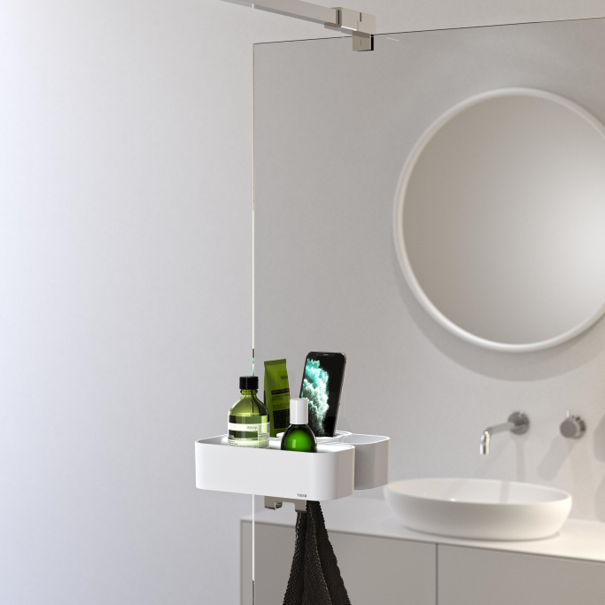 Store Clip On - Hylde til brusevg m. 2 rum - Sort eller Hvid