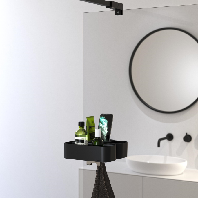 Store Clip On - Hylde til brusevg m. 2 rum - Sort eller Hvid