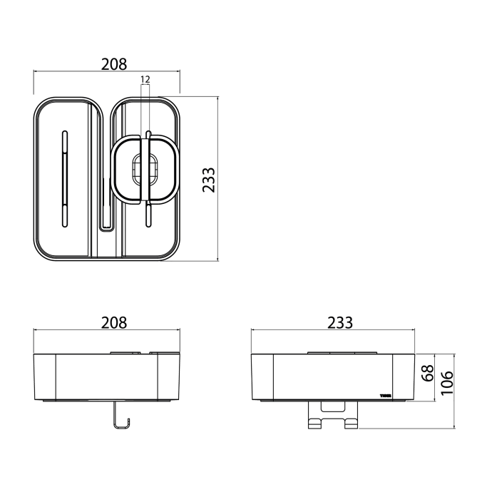 Store Clip On - Hylde til brusevg m. 2 rum - Sort eller Hvid