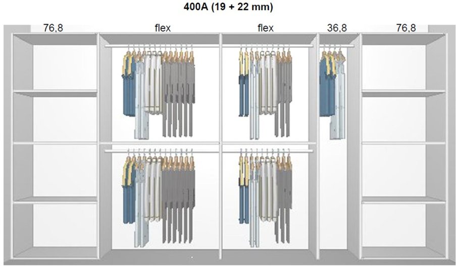 Garderobe indretning - max 400 cm