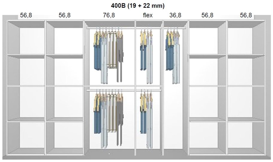 Garderobe indretning - max 400 cm