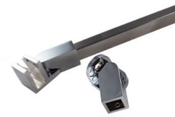 Firkantet, skr stttestang til 8 mm glas