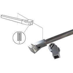Firkantet, skr stttestang til 8 mm glas