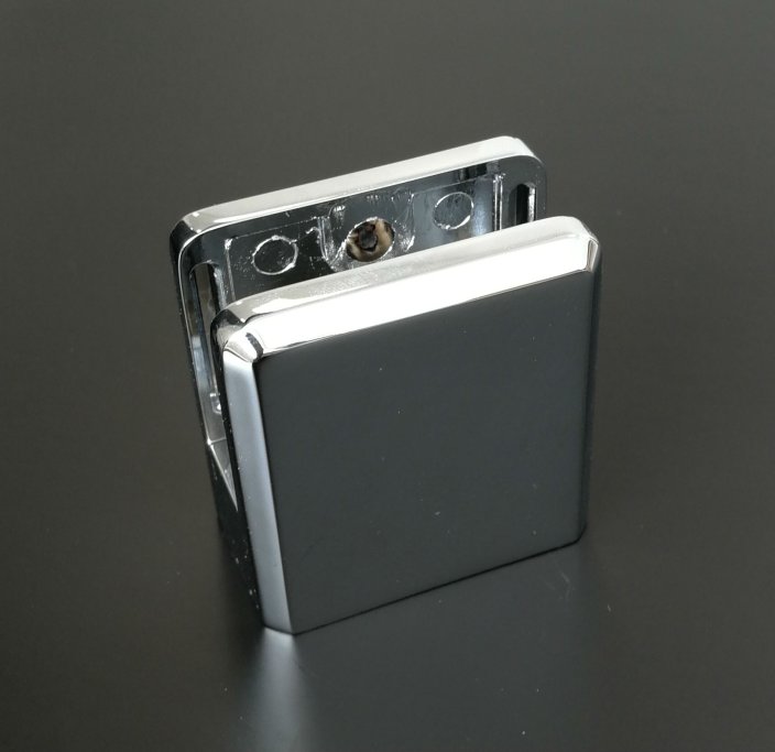 Klemmebeslag 4 stk. til 6-8 mm. glas - Krom - OUTLET