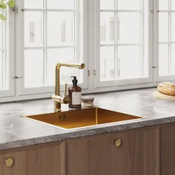 Kubus - Kkkenarmatur m. udtrk - Massivt Messing