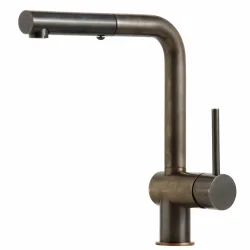 Kubus - Kkkenarmatur m. udtrk - Bruneret Messing