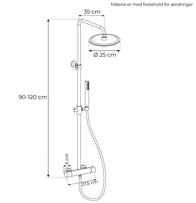 Silent Rain - Brusest - Krom, Sort eller Brstet