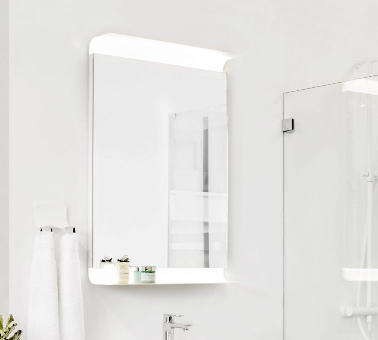 Curva Back Light LED spejl - Sort eller Hvid