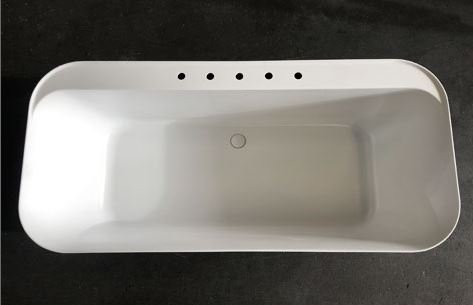 Drej 170 cm fritstende badekar - mat hvid - med krom armatur