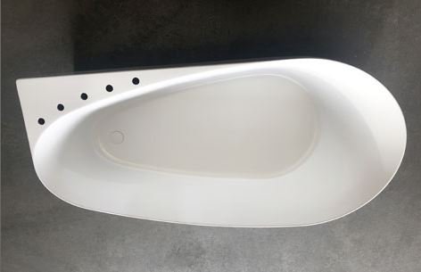 Sams 170 cm fritstende badekar - med krom armatur