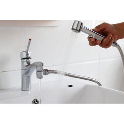 Dusch hndbruser med stop - Krom, eller Hvid