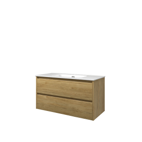 Proline 100 cm - Badmbel m. skuffer - Inkl. porceln vask - Ideal Eg