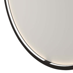 Round Framed Spejl med LED lys - sort ramme - Farveskift - Dmpning og Varme