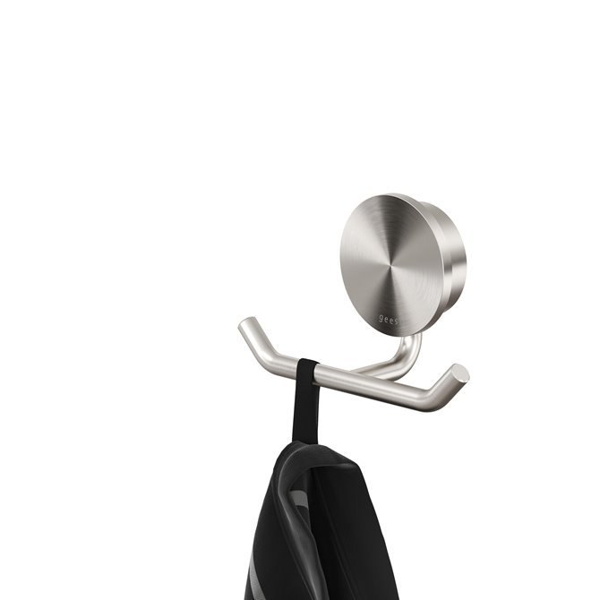 Geesa Opal  - Hndkldekrog dobbelt - Brushed Stainless Steel