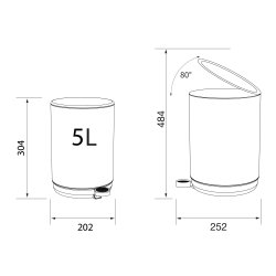 Mind Pedalspand -Sealskin - 5 liter - Mat sort