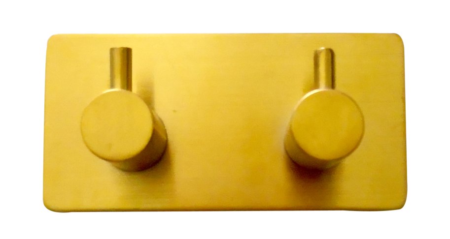 Brstet messing - dobbelt hndkldekrog