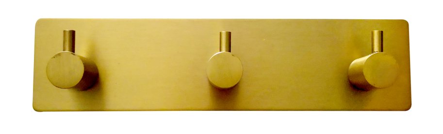 Brstet messing - 3 knaget hndkldekrog