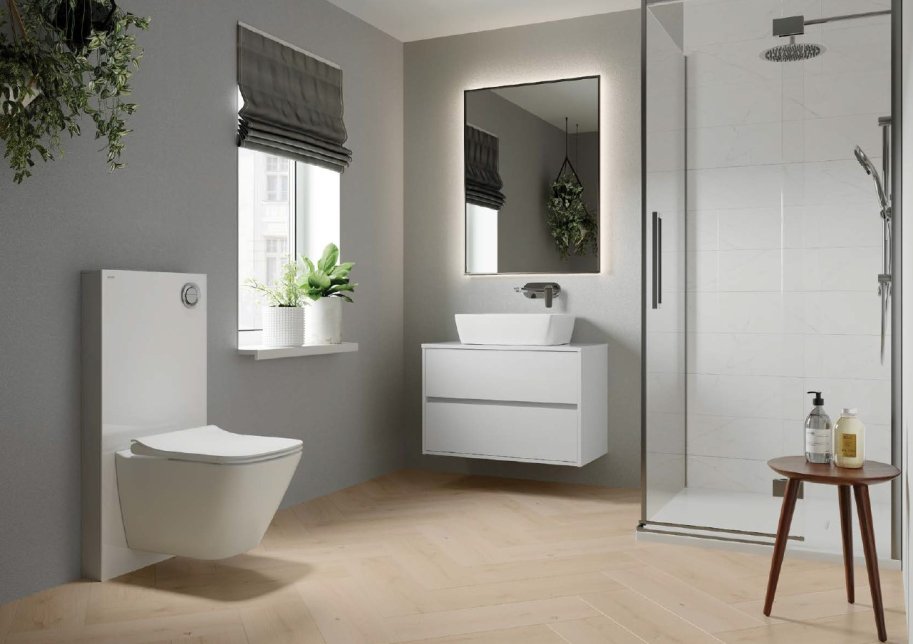 AQUA INTEGRA - Fritstende Cisterne m. glasfront - HVID