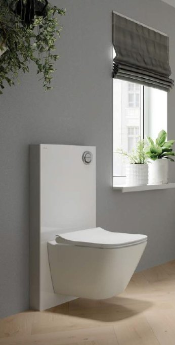 AQUA INTEGRA - Fritstende Cisterne m. glasfront - HVID