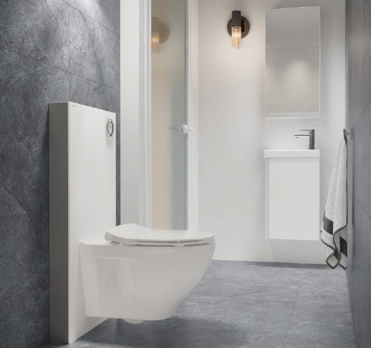 AQUA INTEGRA - Fritstende Cisterne m. glasfront - HVID