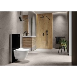 AQUA INTEGRA - Fritstende Cisterne m. glasfront - SORT